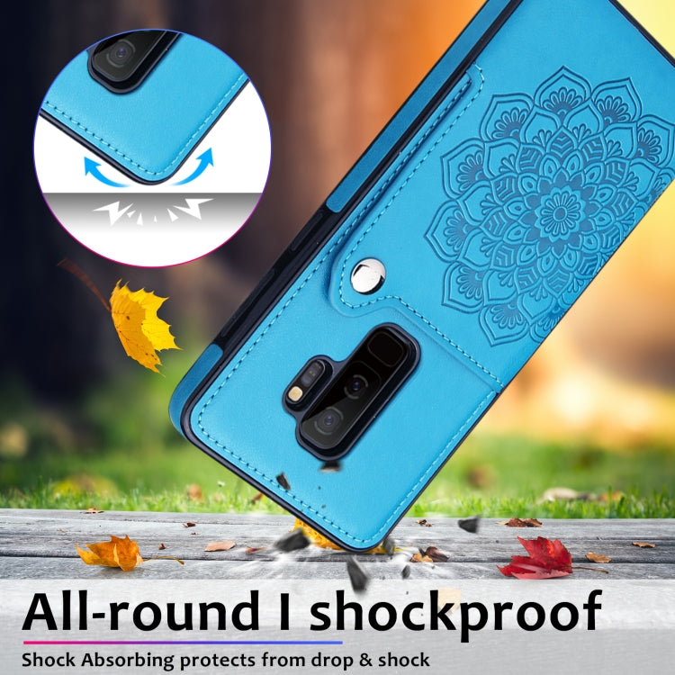 For Samsung Galaxy S9 Embossed Pattern PU + TPU Protective Case with Holder & Wallet & Card Slots