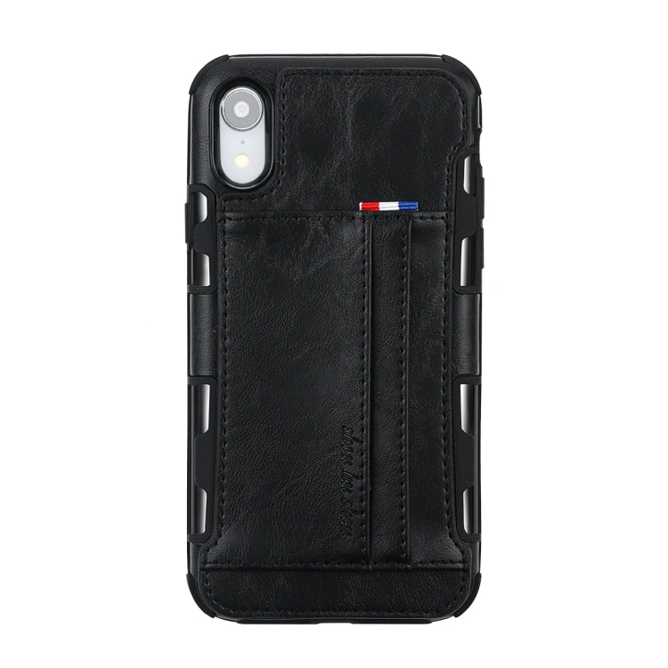 For iPhone XR PU + TPU Shockproof Protective Leather Case with Card Slots