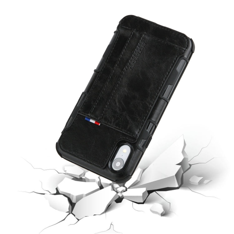 For iPhone XR PU + TPU Shockproof Protective Leather Case with Card Slots