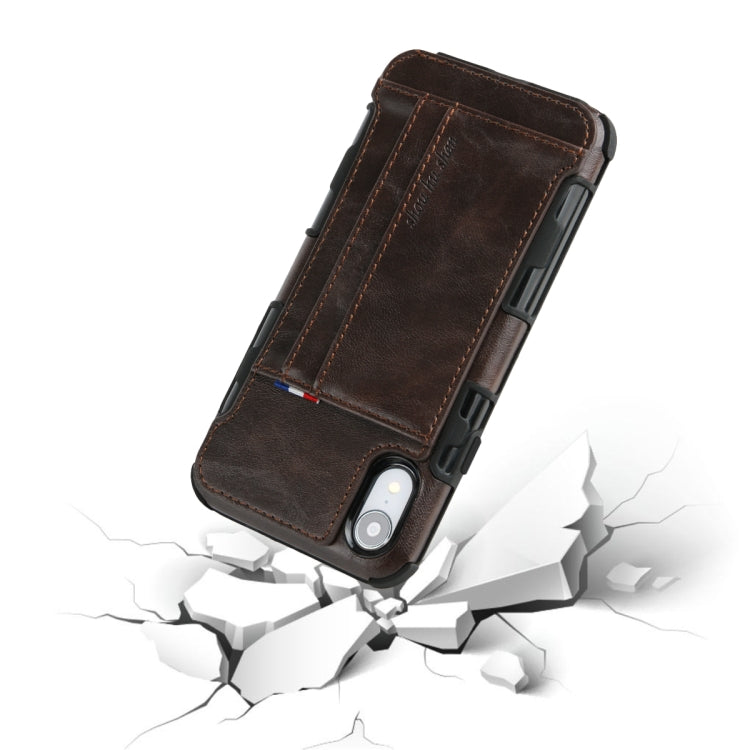 For iPhone XR PU + TPU Shockproof Protective Leather Case with Card Slots
