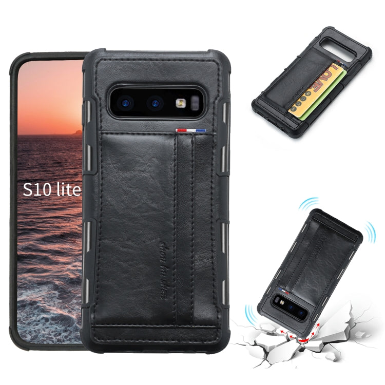 For Galaxy S10e PU + TPU Shockproof Protective Leather Case with Card Slots