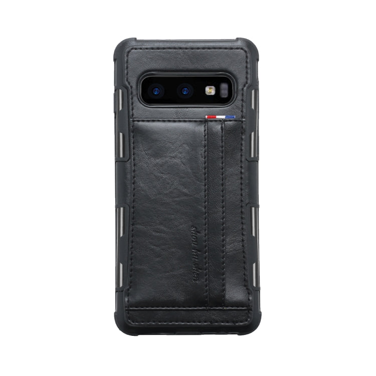For Galaxy S10e PU + TPU Shockproof Protective Leather Case with Card Slots