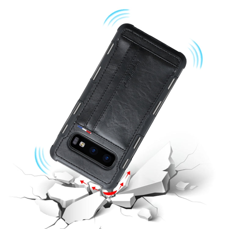 For Galaxy S10e PU + TPU Shockproof Protective Leather Case with Card Slots