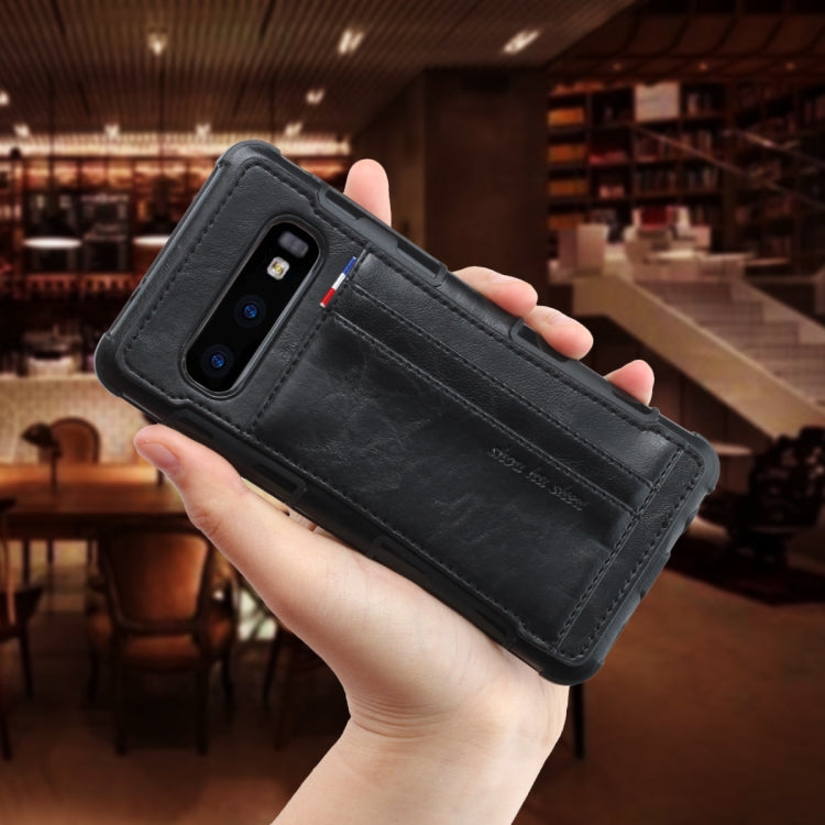 For Galaxy S10e PU + TPU Shockproof Protective Leather Case with Card Slots
