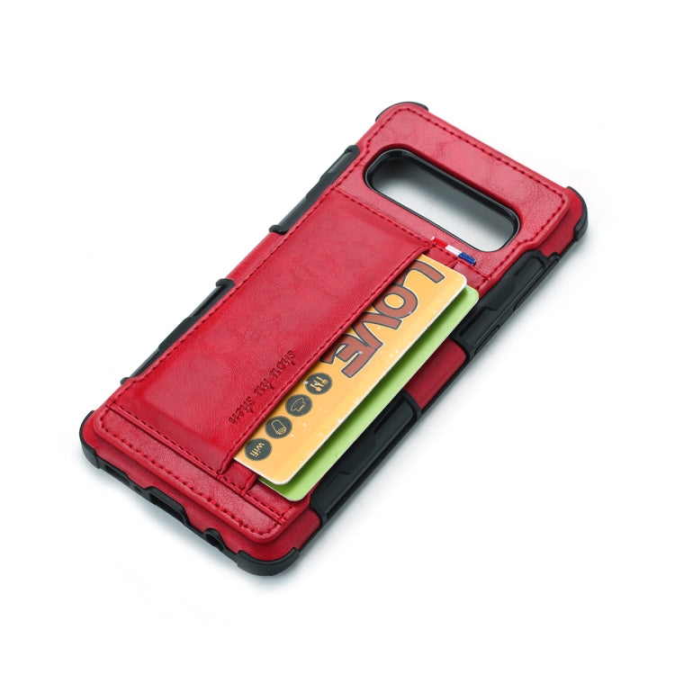 For Galaxy S10e PU + TPU Shockproof Protective Leather Case with Card Slots