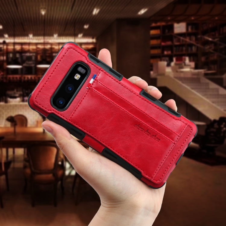 For Galaxy S10e PU + TPU Shockproof Protective Leather Case with Card Slots