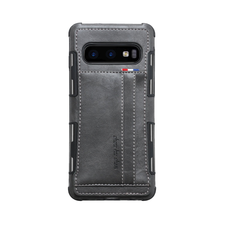For Galaxy S10e PU + TPU Shockproof Protective Leather Case with Card Slots