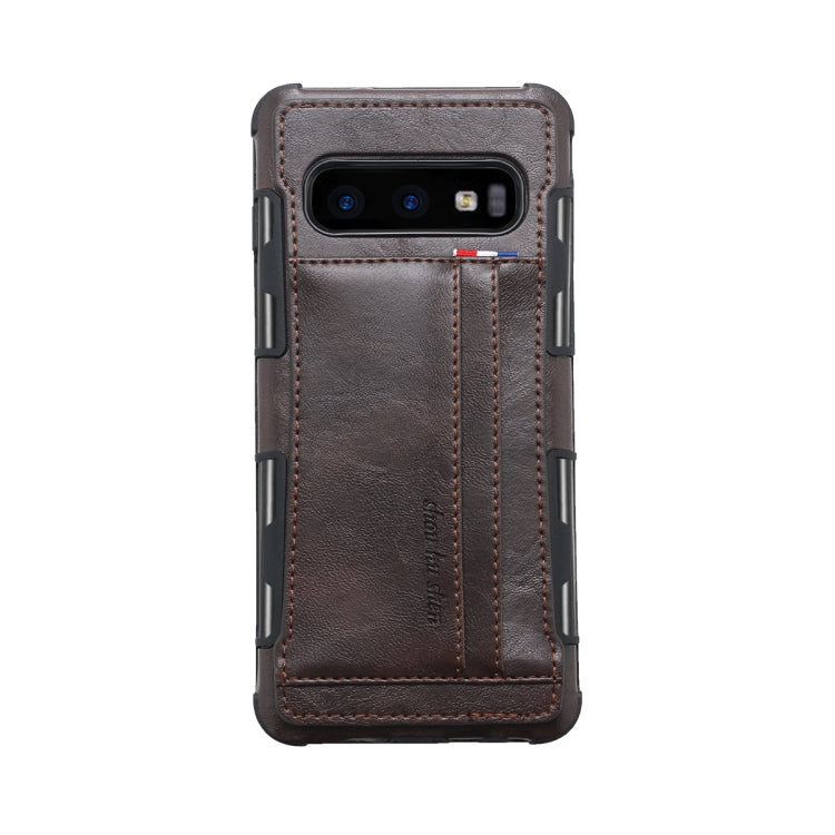 For Galaxy S10e PU + TPU Shockproof Protective Leather Case with Card Slots
