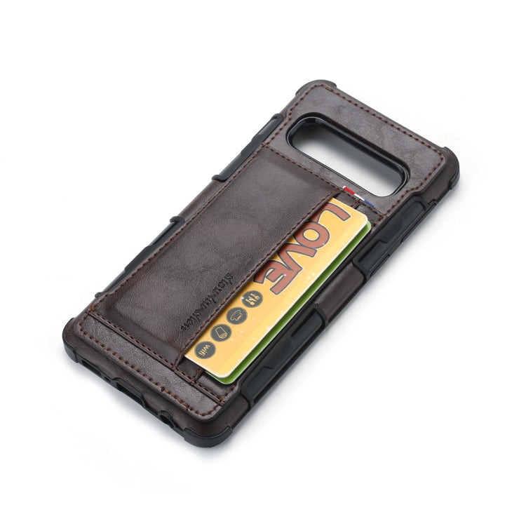 For Galaxy S10e PU + TPU Shockproof Protective Leather Case with Card Slots