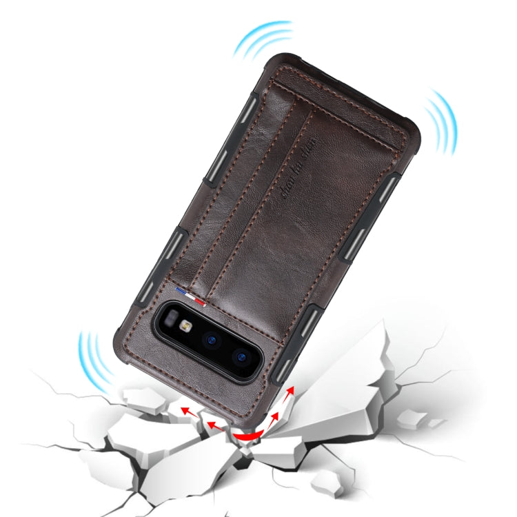 For Galaxy S10e PU + TPU Shockproof Protective Leather Case with Card Slots