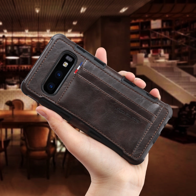 For Galaxy S10e PU + TPU Shockproof Protective Leather Case with Card Slots