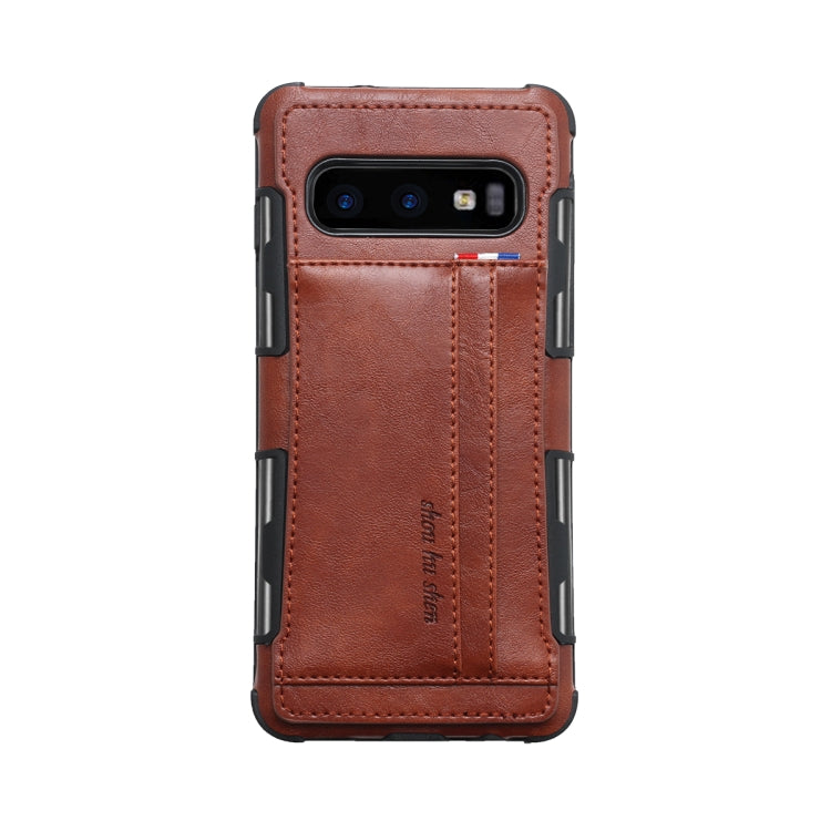 For Galaxy S10e PU + TPU Shockproof Protective Leather Case with Card Slots