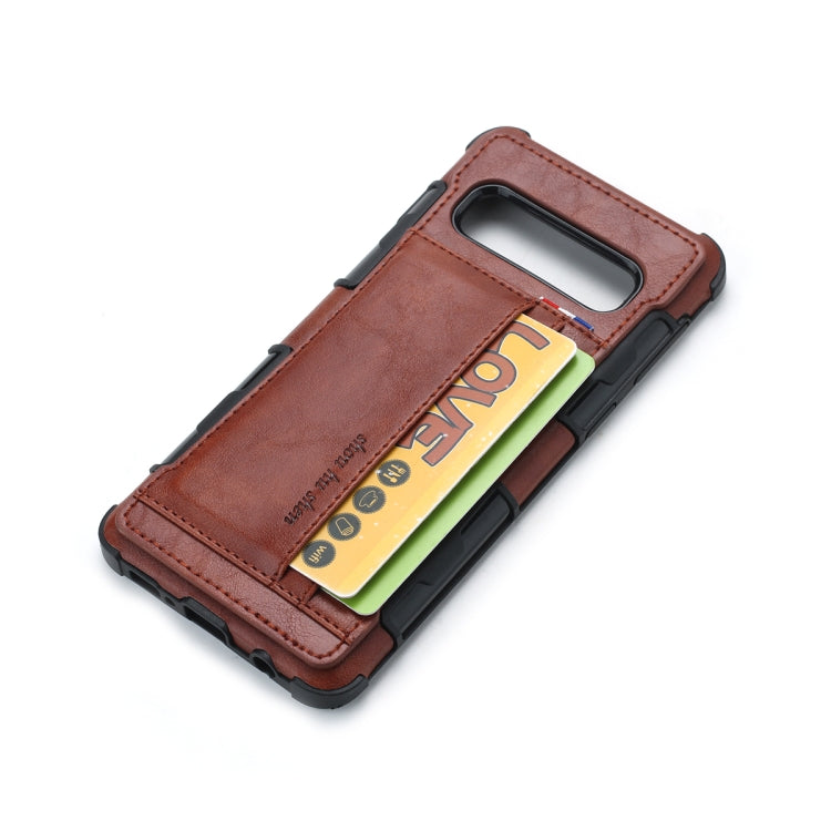 For Galaxy S10e PU + TPU Shockproof Protective Leather Case with Card Slots