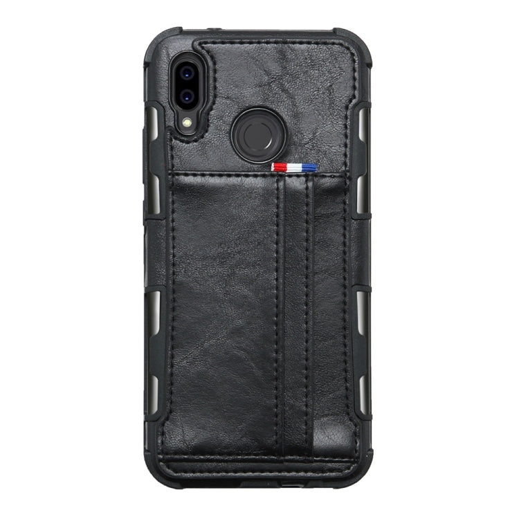 For Huawei P20 Lite PU + TPU Shockproof Protective Leather Case with Card Slots