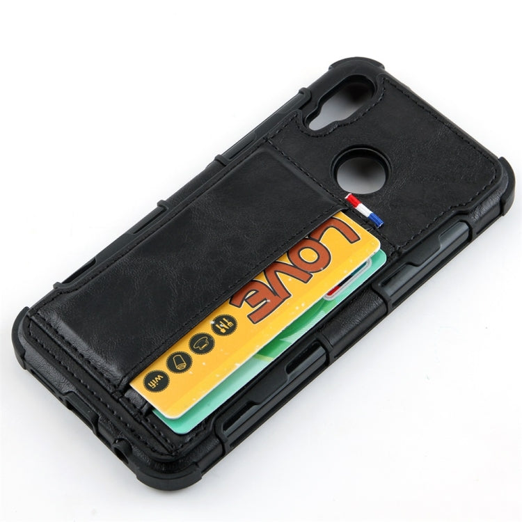 For Huawei P20 Lite PU + TPU Shockproof Protective Leather Case with Card Slots
