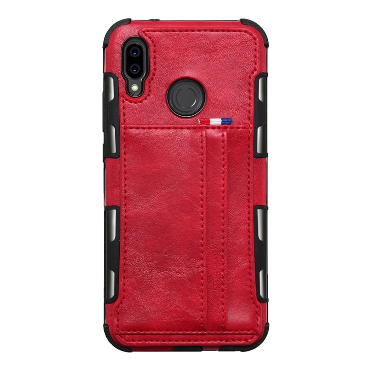 For Huawei P20 Lite PU + TPU Shockproof Protective Leather Case with Card Slots