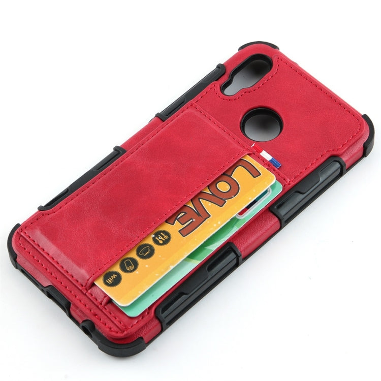 For Huawei P20 Lite PU + TPU Shockproof Protective Leather Case with Card Slots