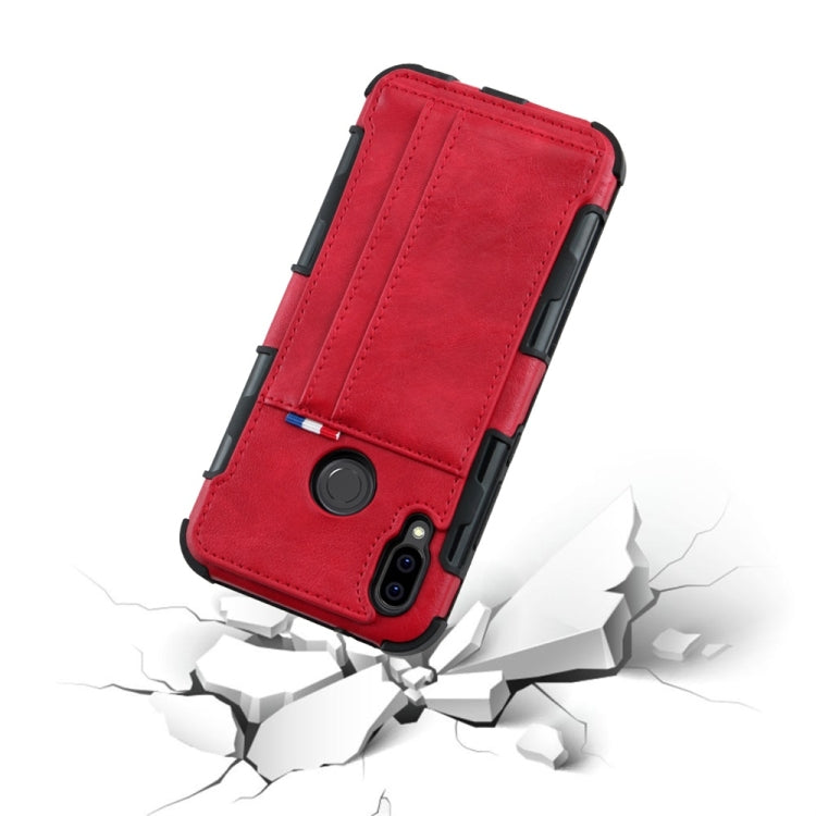 For Huawei P20 Lite PU + TPU Shockproof Protective Leather Case with Card Slots