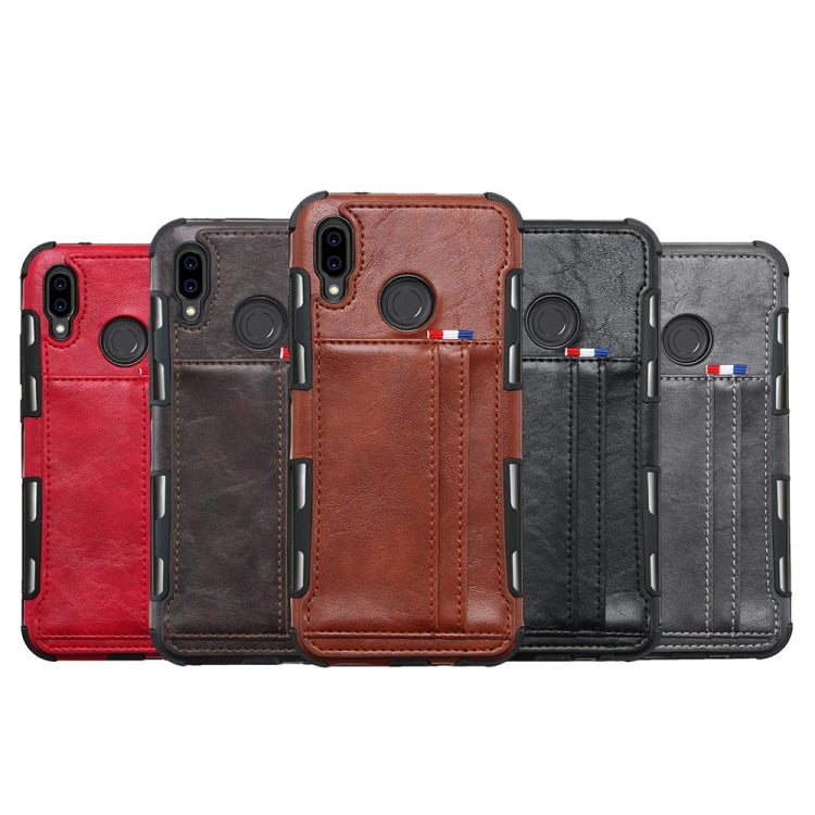 For Huawei P20 Lite PU + TPU Shockproof Protective Leather Case with Card Slots