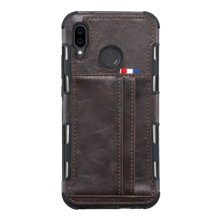 For Huawei P20 Lite PU + TPU Shockproof Protective Leather Case with Card Slots