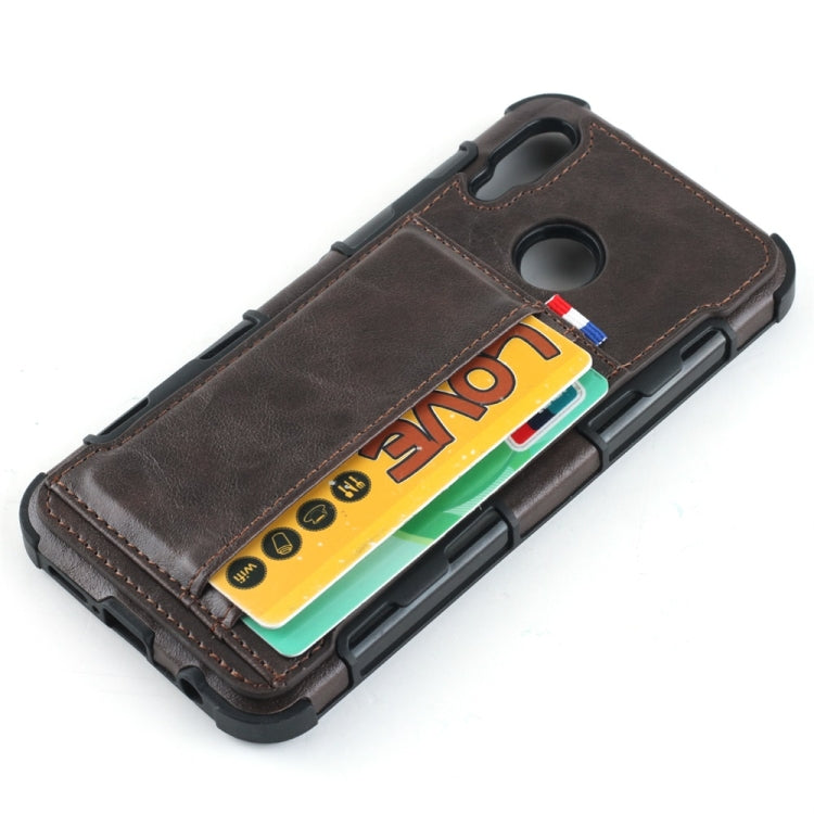 For Huawei P20 Lite PU + TPU Shockproof Protective Leather Case with Card Slots