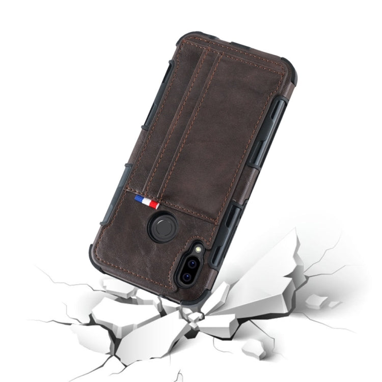 For Huawei P20 Lite PU + TPU Shockproof Protective Leather Case with Card Slots