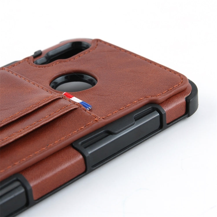 For Huawei P20 Lite PU + TPU Shockproof Protective Leather Case with Card Slots