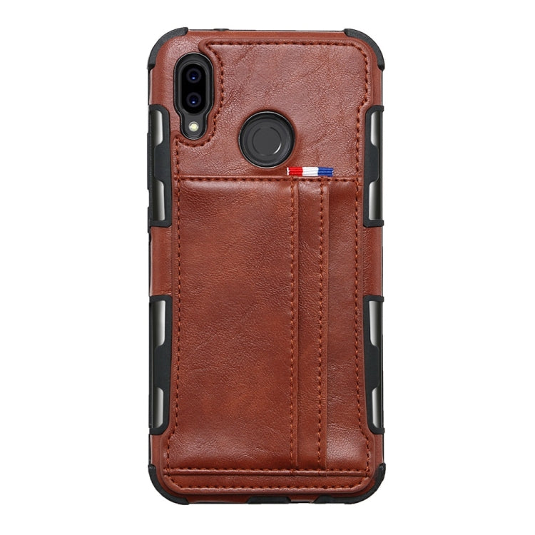 For Huawei P20 Lite PU + TPU Shockproof Protective Leather Case with Card Slots