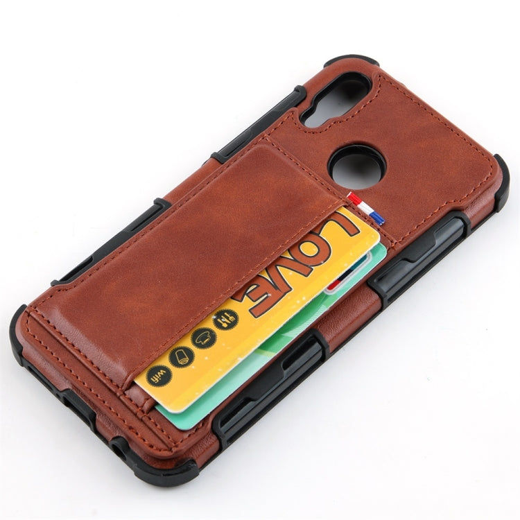 For Huawei P20 Lite PU + TPU Shockproof Protective Leather Case with Card Slots