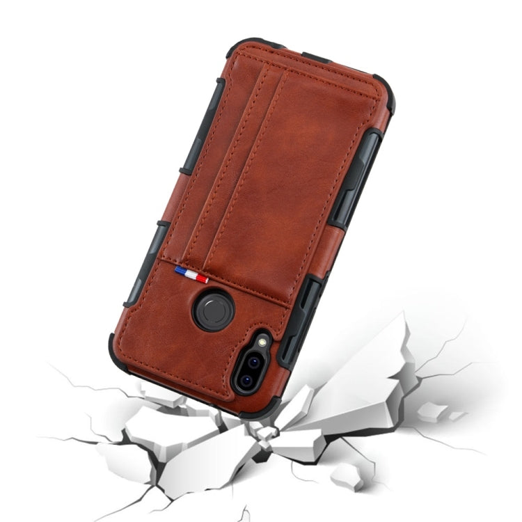 For Huawei P20 Lite PU + TPU Shockproof Protective Leather Case with Card Slots