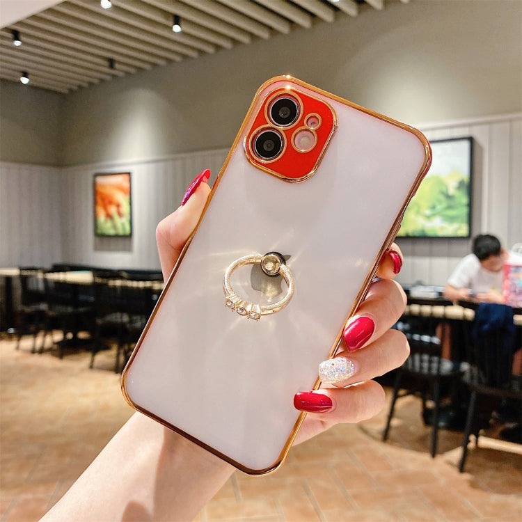 For iPhone 11 Pro 2 in 1 Plating TPU Protective Case with Ring Holder