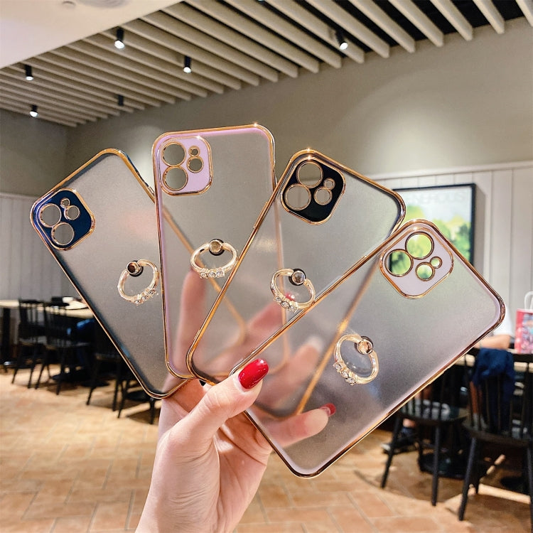 For iPhone 11 Pro 2 in 1 Plating TPU Protective Case with Ring Holder