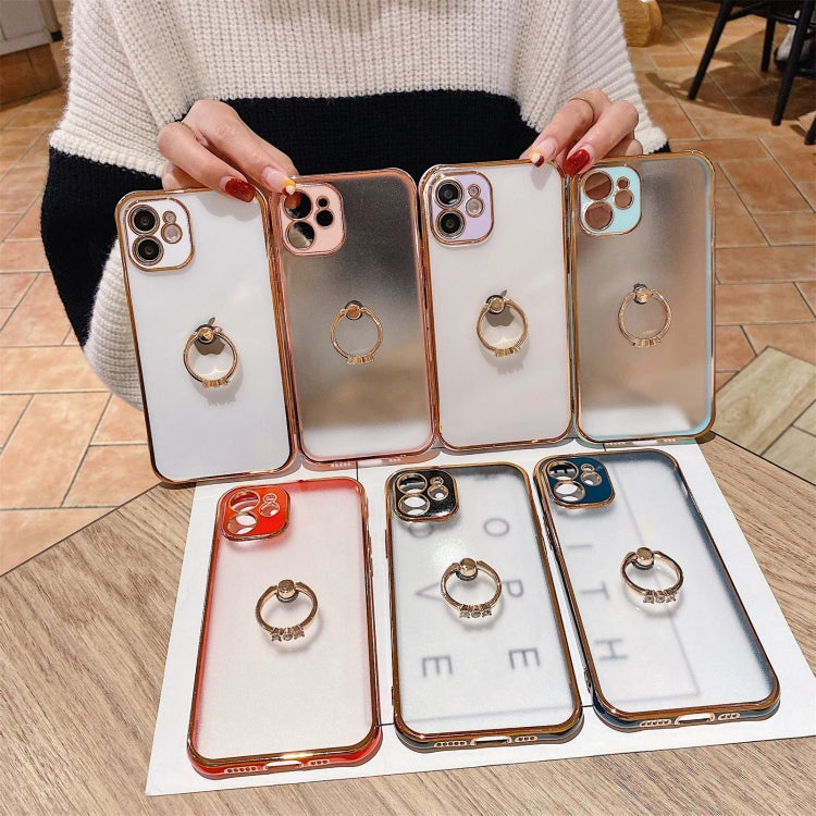 For iPhone 11 Pro Max 2 in 1 Plating TPU Protective Case with Ring Holder