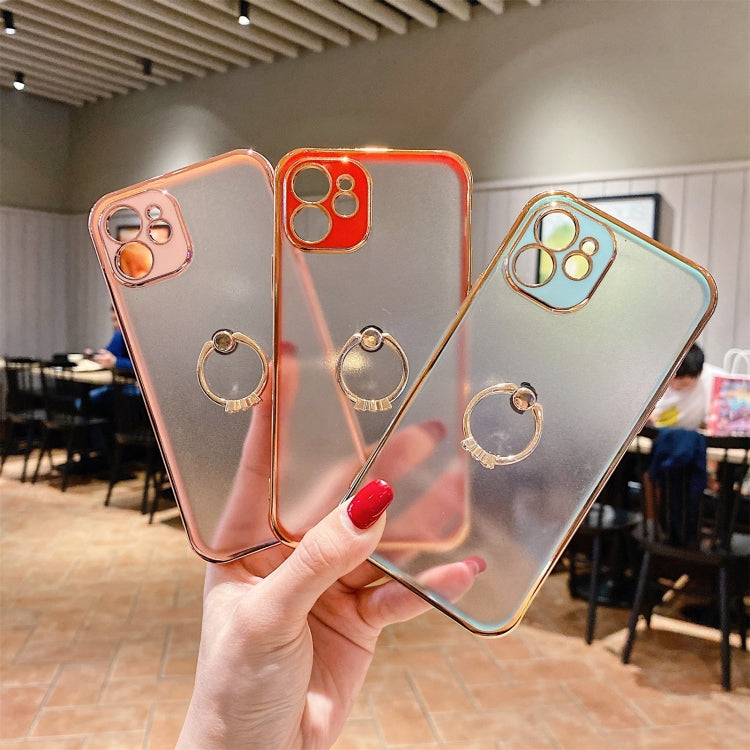 For iPhone 11 Pro Max 2 in 1 Plating TPU Protective Case with Ring Holder
