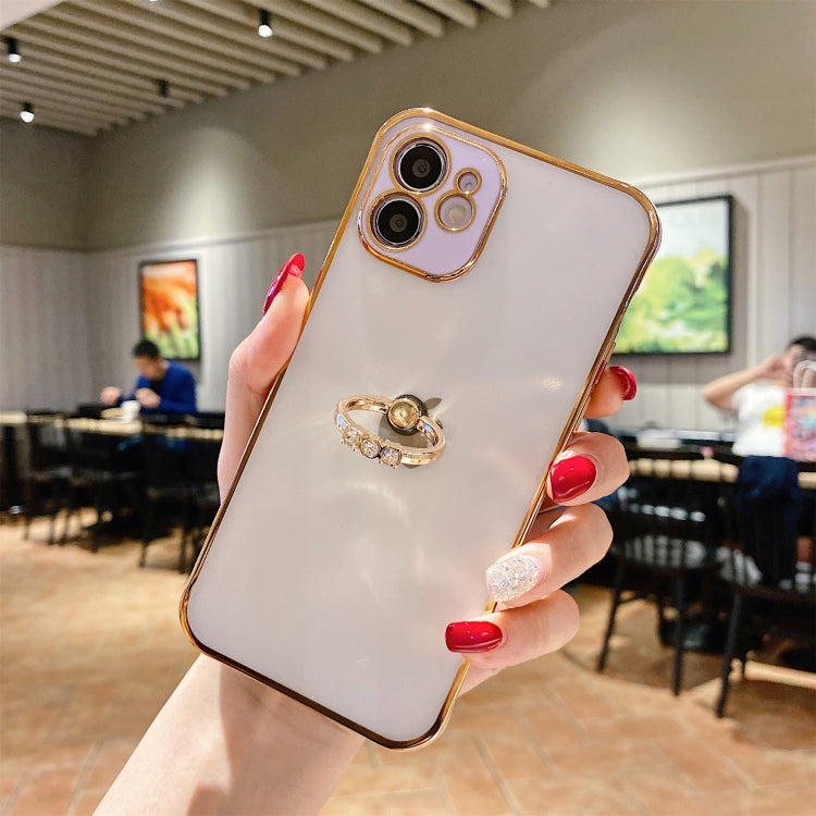 For iPhone 11 Pro Max 2 in 1 Plating TPU Protective Case with Ring Holder