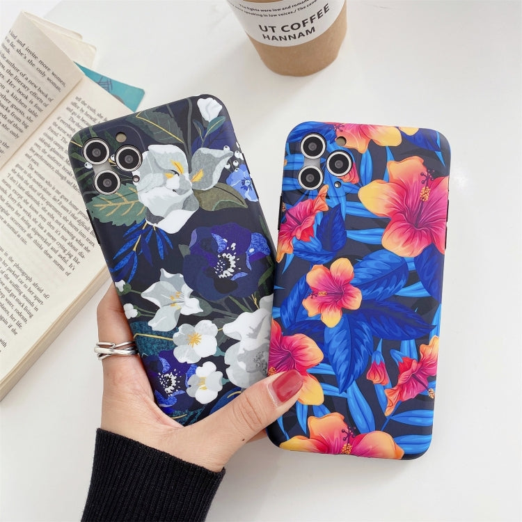 For iPhone 12 Pro IMD Flower Pattern TPU Protective Case