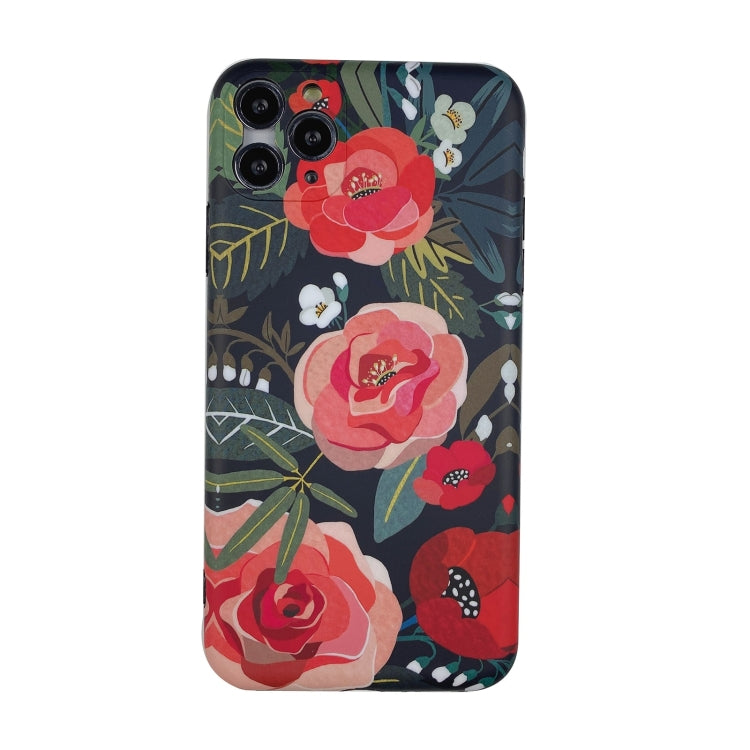 For iPhone 12 Pro IMD Flower Pattern TPU Protective Case