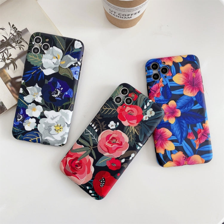 For iPhone 12 Pro IMD Flower Pattern TPU Protective Case
