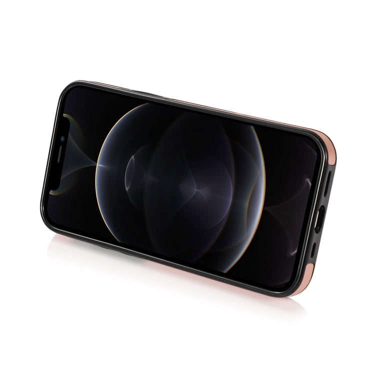 For iPhone 12 / 12 Pro Embossed Pattern PU + TPU Protective Case with Holder & Wallet & Card Slots