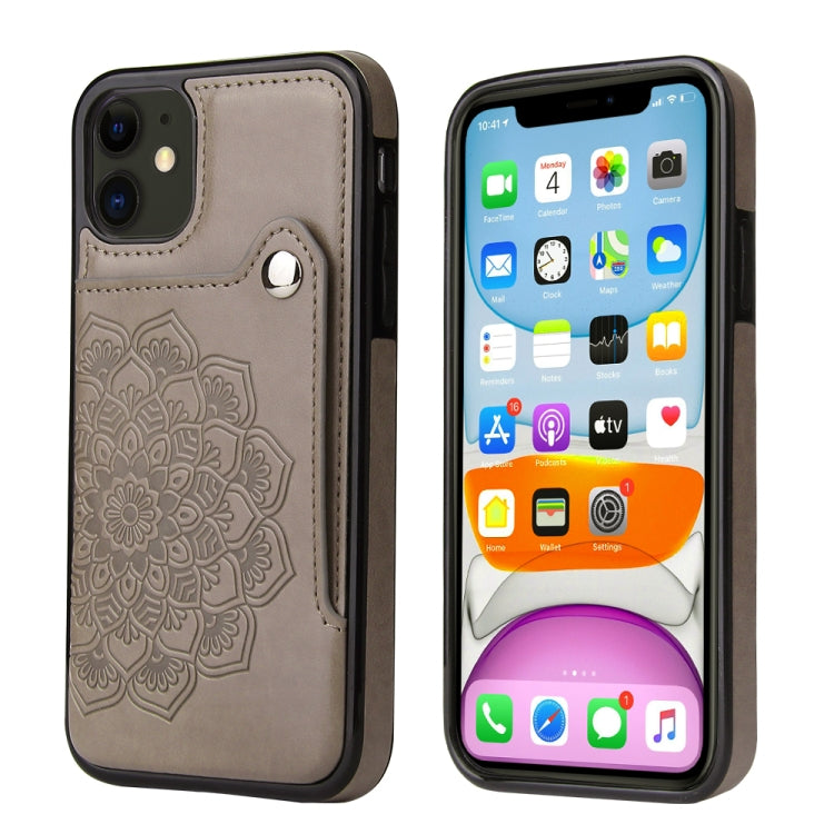 For iPhone 11 Pro Embossed Pattern PU + TPU Protective Casewith Holder & Wallet & Card Slots