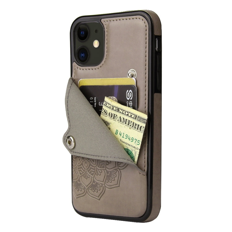 For iPhone 11 Pro Embossed Pattern PU + TPU Protective Casewith Holder & Wallet & Card Slots