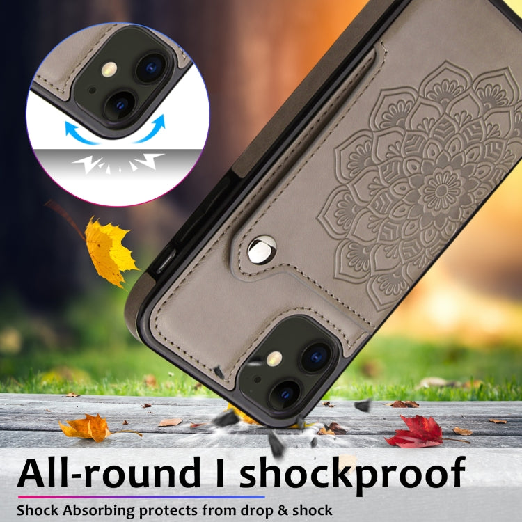 For iPhone 11 Pro Embossed Pattern PU + TPU Protective Casewith Holder & Wallet & Card Slots