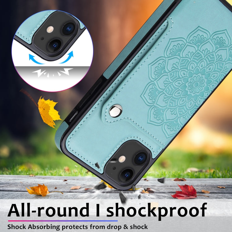For iPhone 11 Pro Embossed Pattern PU + TPU Protective Casewith Holder & Wallet & Card Slots