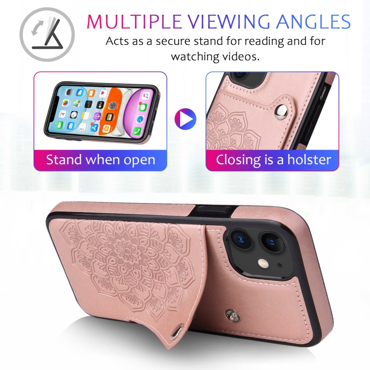 For iPhone 11 Pro Embossed Pattern PU + TPU Protective Casewith Holder & Wallet & Card Slots