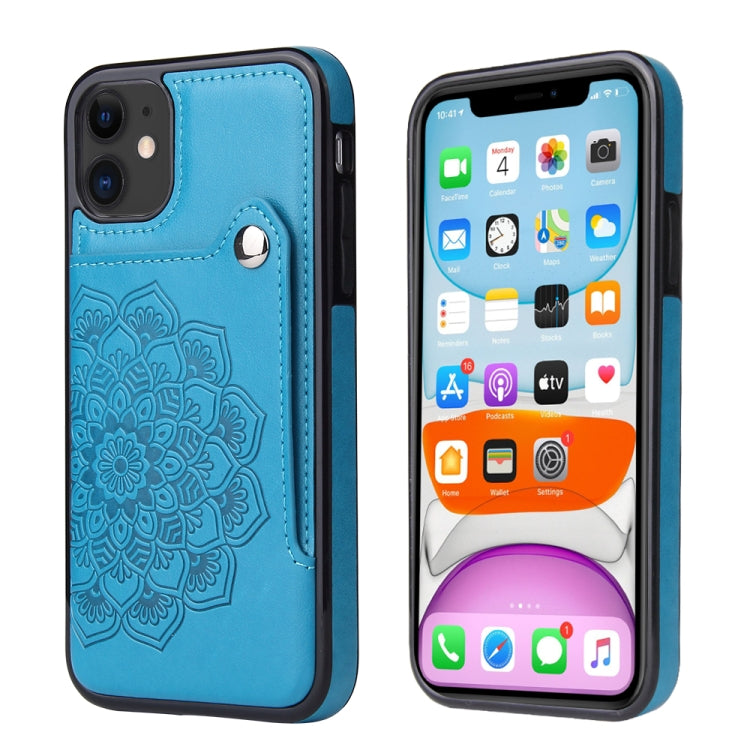 For iPhone 11 Pro Embossed Pattern PU + TPU Protective Casewith Holder & Wallet & Card Slots