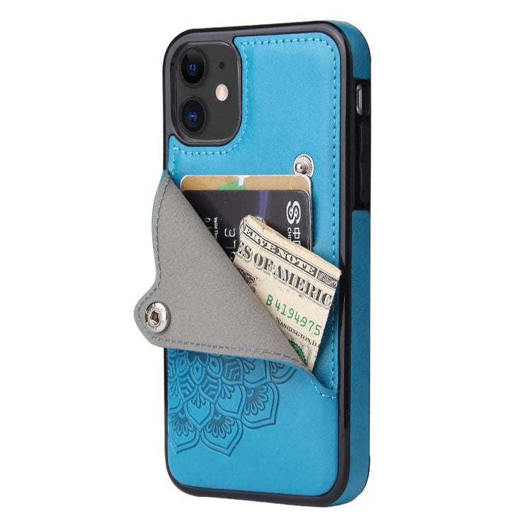 For iPhone 11 Pro Embossed Pattern PU + TPU Protective Casewith Holder & Wallet & Card Slots