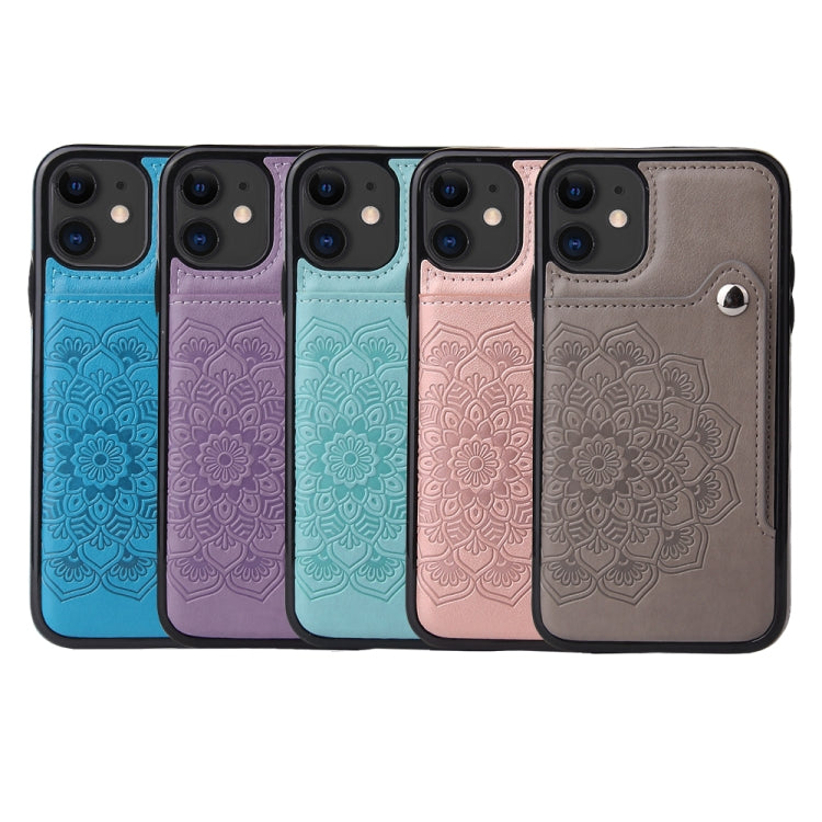 For iPhone 11 Pro Embossed Pattern PU + TPU Protective Casewith Holder & Wallet & Card Slots