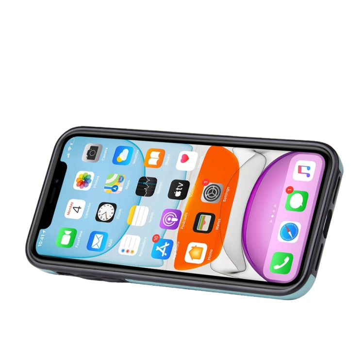 For iPhone 11 Embossed Pattern PU + TPU Protective Case with Holder & Wallet & Card Slots