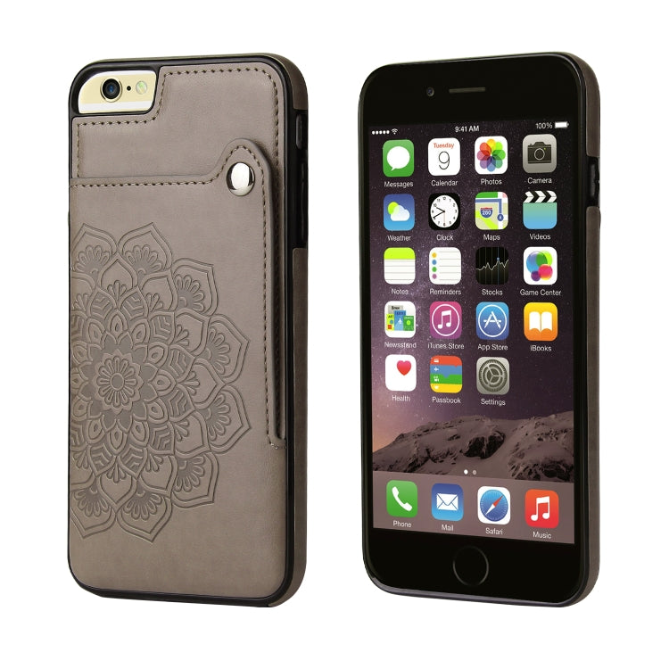 Embossed Pattern PU + TPU Protective Case with Holder & Wallet & Card Slots For iPhone 6 & 6s