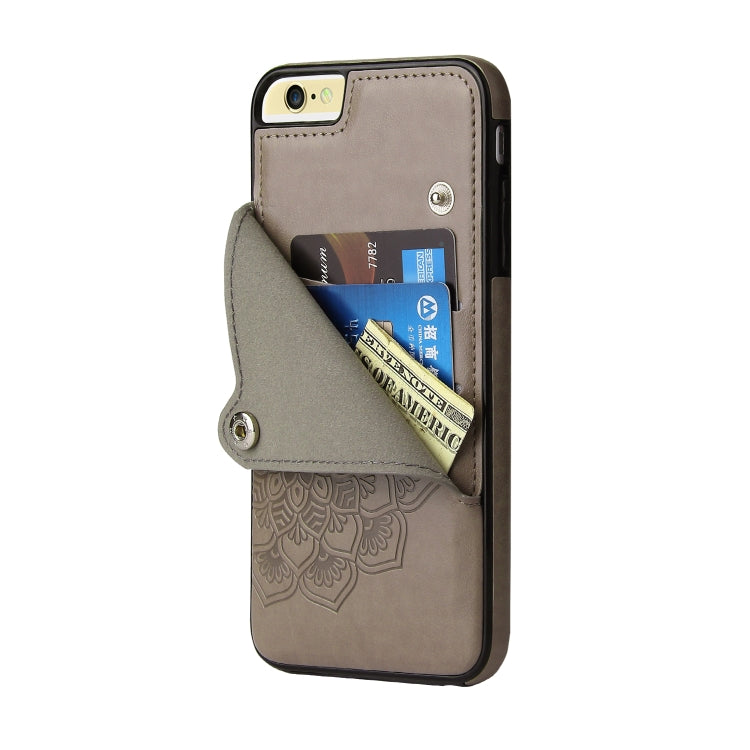 Embossed Pattern PU + TPU Protective Case with Holder & Wallet & Card Slots For iPhone 6 & 6s